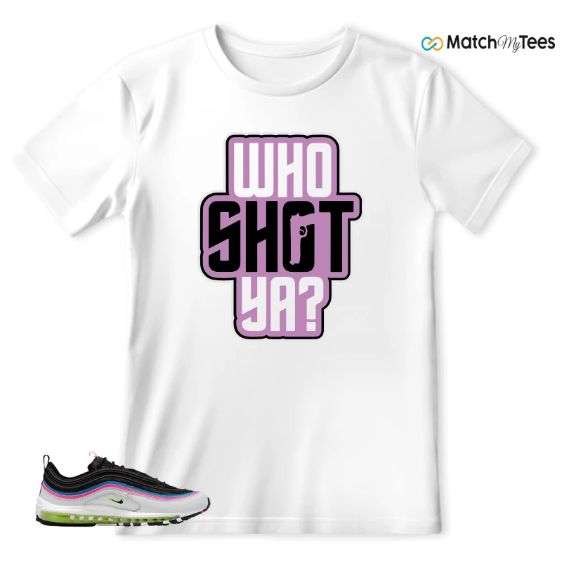 NIKE AIR MAX 97 NEON BLACK WHITE SNEAKER Matching Tees t-shirt