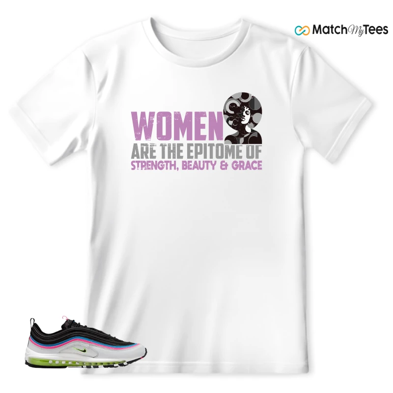 NIKE AIR MAX 97 NEON BLACK WHITE SNEAKER Matching Tees t-shirt