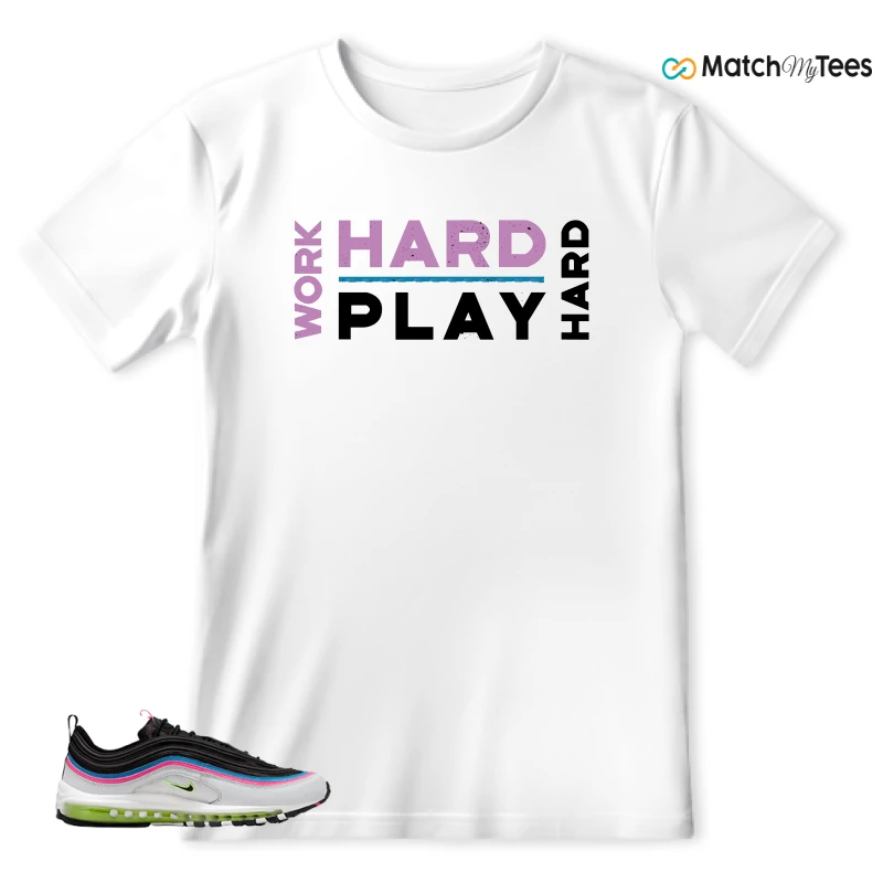 NIKE AIR MAX 97 NEON BLACK WHITE SNEAKER Matching Tees t-shirt