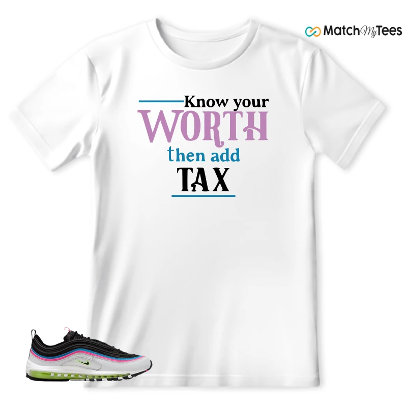 NIKE AIR MAX 97 NEON BLACK WHITE SNEAKER Matching Tees t-shirt