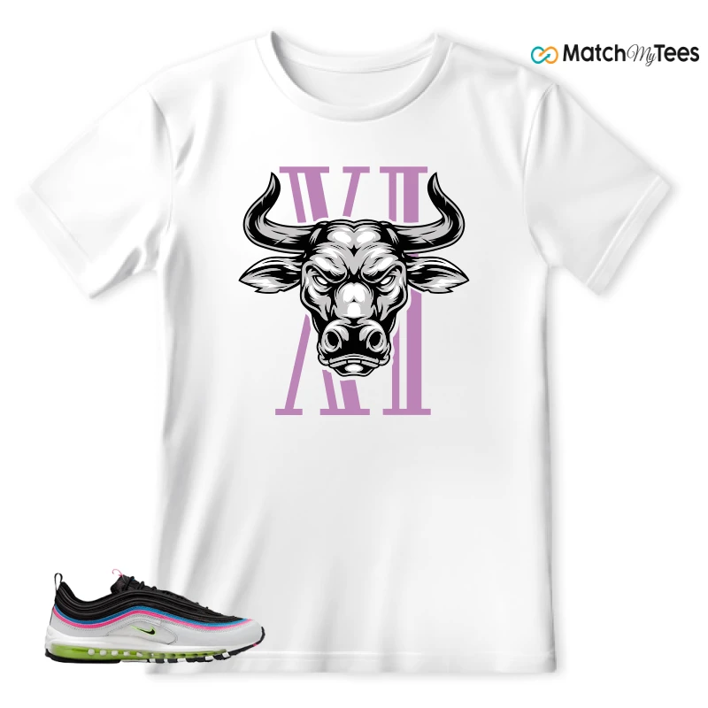 NIKE AIR MAX 97 NEON BLACK WHITE SNEAKER Matching Tees t-shirt