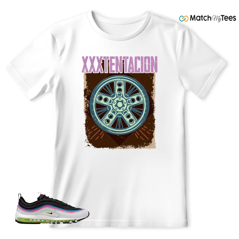 NIKE AIR MAX 97 NEON BLACK WHITE SNEAKER Matching Tees t-shirt