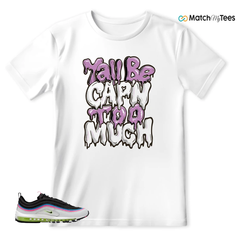 NIKE AIR MAX 97 NEON BLACK WHITE SNEAKER Matching Tees t-shirt