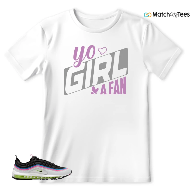 NIKE AIR MAX 97 NEON BLACK WHITE SNEAKER Matching Tees t-shirt