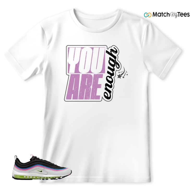 NIKE AIR MAX 97 NEON BLACK WHITE SNEAKER Matching Tees t-shirt
