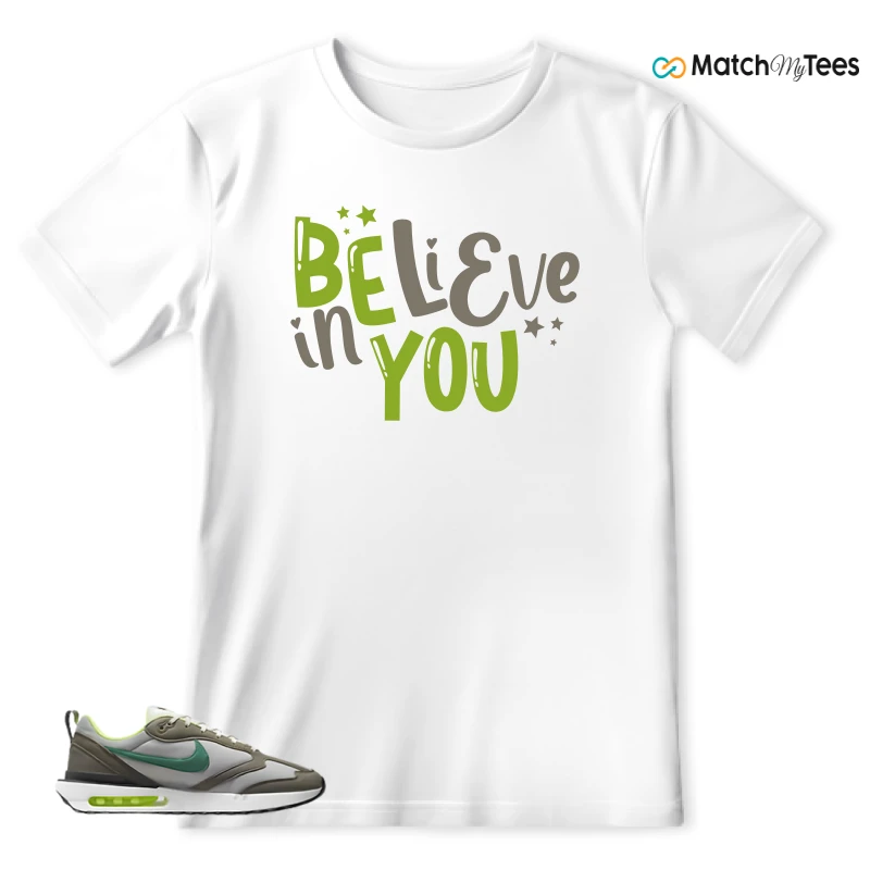 NIKE AIR MAX DAWN OLIVE GREY MALACHITE SNEAKER Matching Tees t-shirt