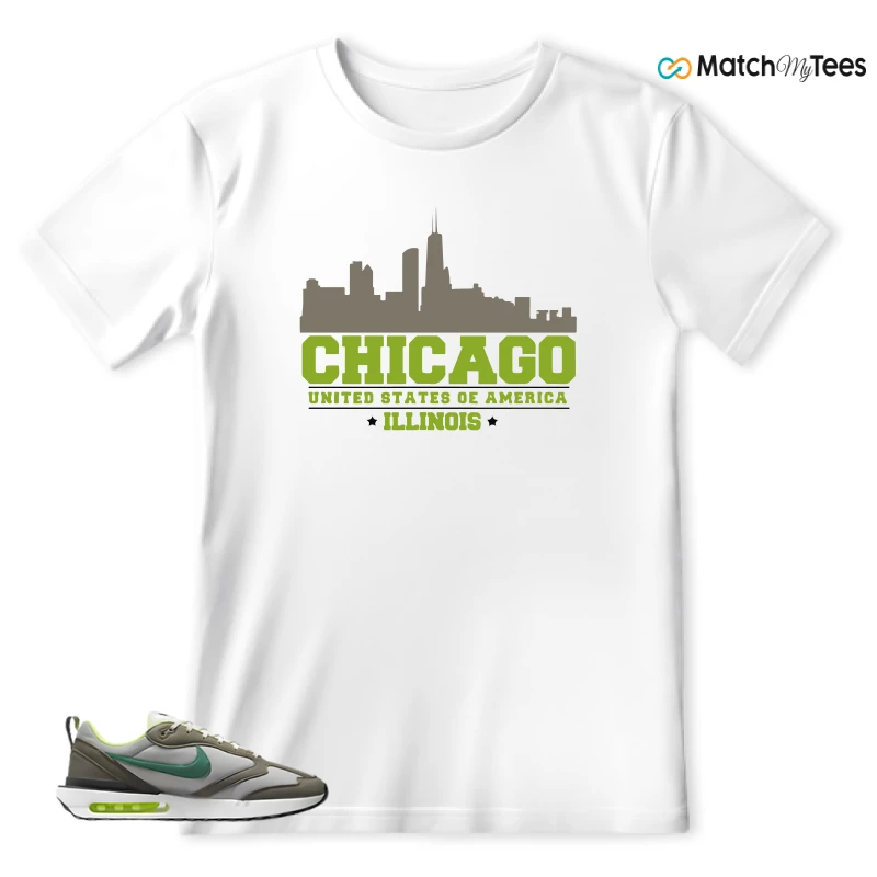 NIKE AIR MAX DAWN OLIVE GREY MALACHITE SNEAKER Matching Tees t-shirt