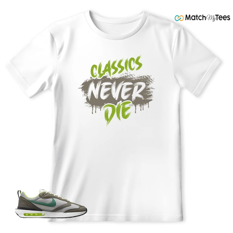 NIKE AIR MAX DAWN OLIVE GREY MALACHITE SNEAKER Matching Tees t-shirt
