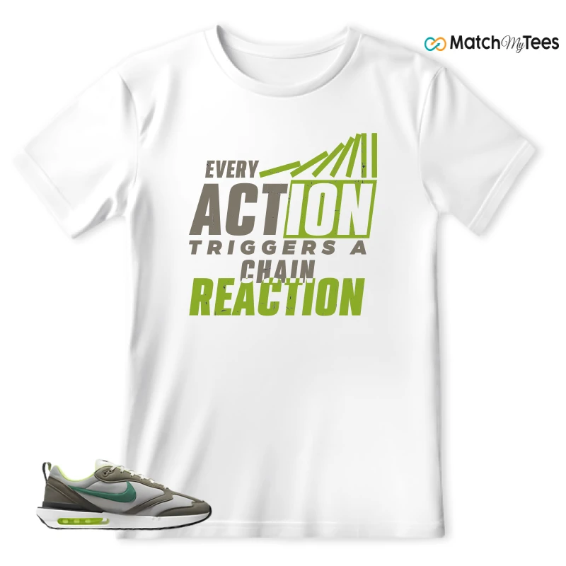 NIKE AIR MAX DAWN OLIVE GREY MALACHITE SNEAKER Matching Tees t-shirt