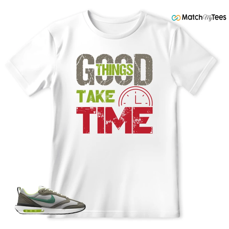 NIKE AIR MAX DAWN OLIVE GREY MALACHITE SNEAKER Matching Tees t-shirt