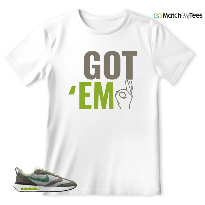 NIKE AIR MAX DAWN OLIVE GREY MALACHITE SNEAKER Matching Tees t-shirt