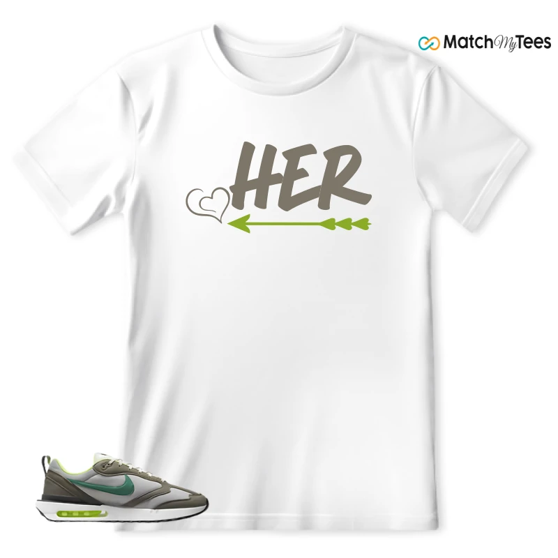 NIKE AIR MAX DAWN OLIVE GREY MALACHITE SNEAKER Matching Tees t-shirt