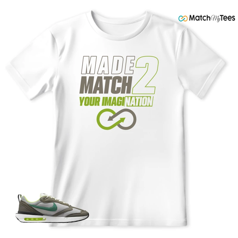 NIKE AIR MAX DAWN OLIVE GREY MALACHITE SNEAKER Matching Tees t-shirt