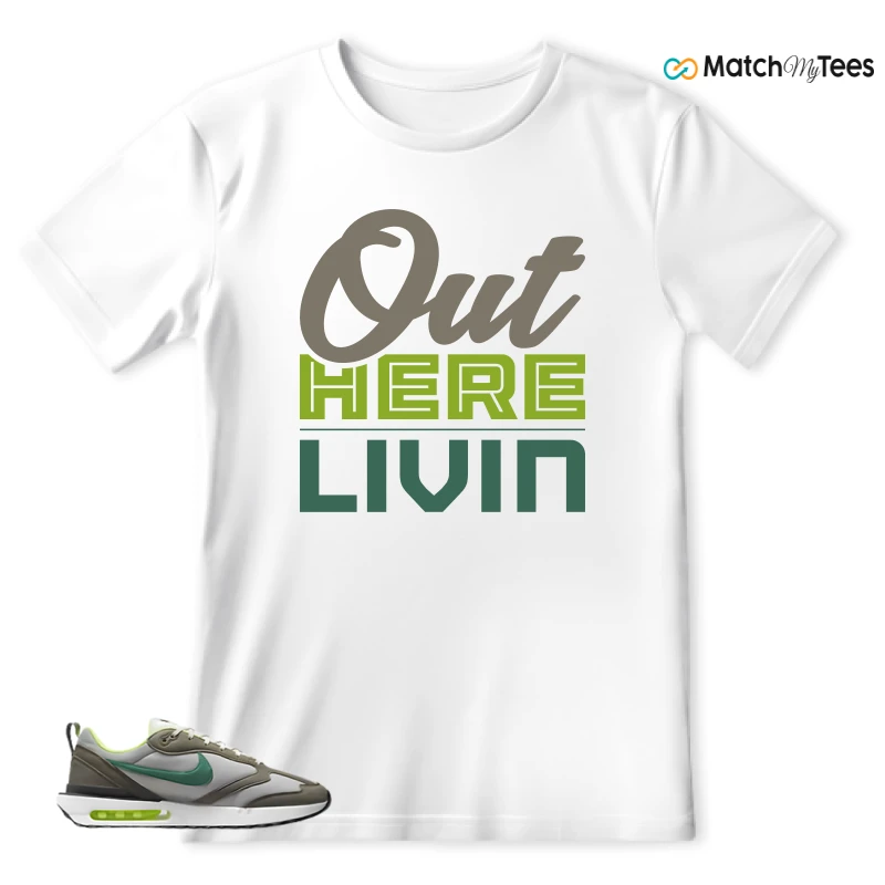 NIKE AIR MAX DAWN OLIVE GREY MALACHITE SNEAKER Matching Tees t-shirt