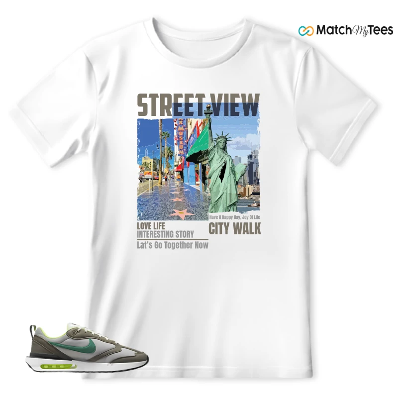 NIKE AIR MAX DAWN OLIVE GREY MALACHITE SNEAKER Matching Tees t-shirt