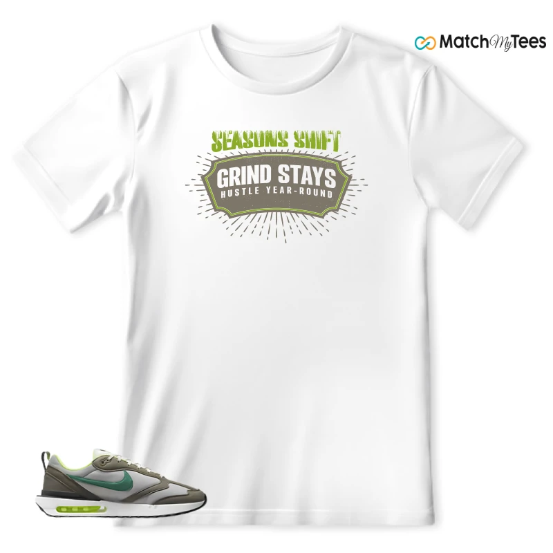 NIKE AIR MAX DAWN OLIVE GREY MALACHITE SNEAKER Matching Tees t-shirt