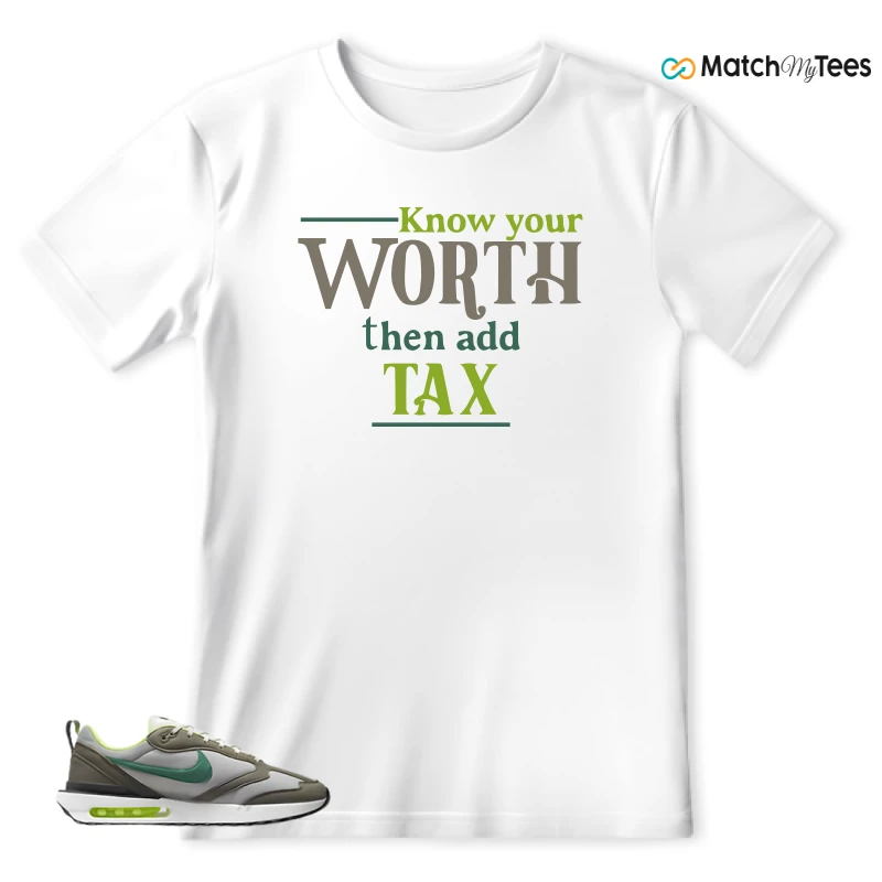 NIKE AIR MAX DAWN OLIVE GREY MALACHITE SNEAKER Matching Tees t-shirt