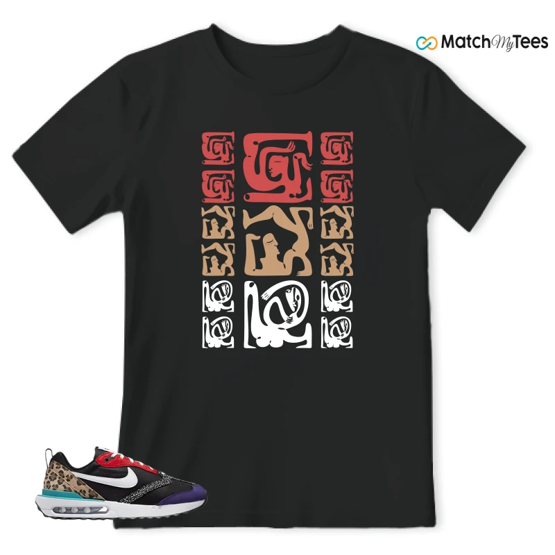NIKE AIR MAX DAWN SE BLACK SAFARI ANIMAL (WOMEN'S) SNEAKER Matching Tees t-shirt
