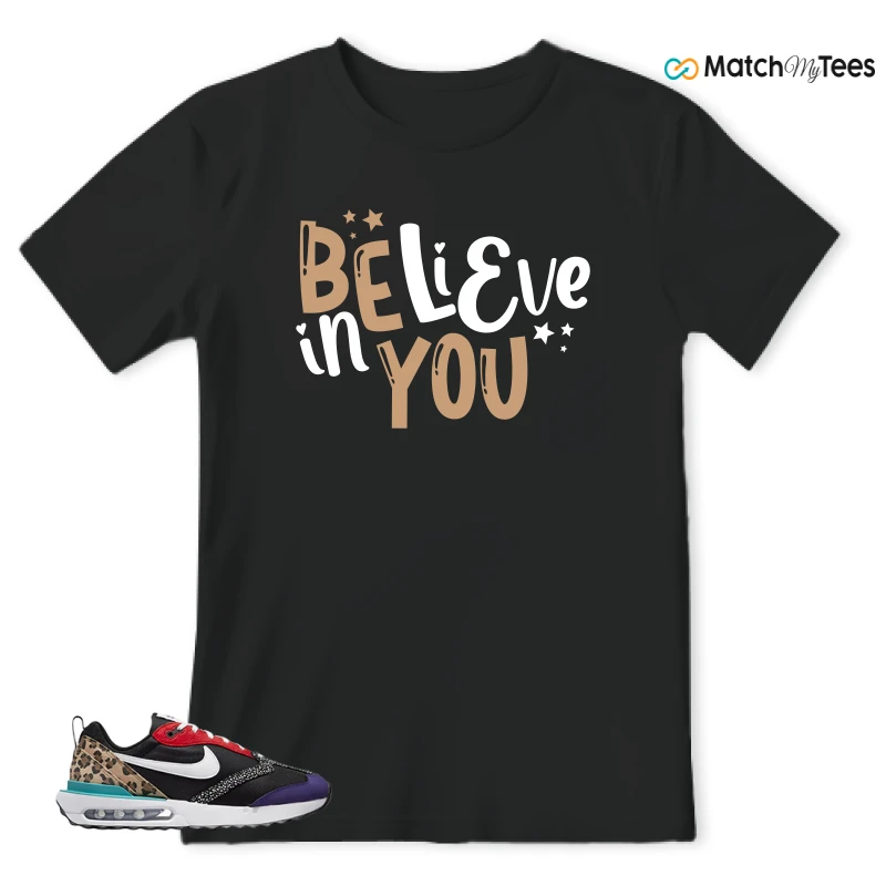 NIKE AIR MAX DAWN SE BLACK SAFARI ANIMAL (WOMEN'S) SNEAKER Matching Tees t-shirt