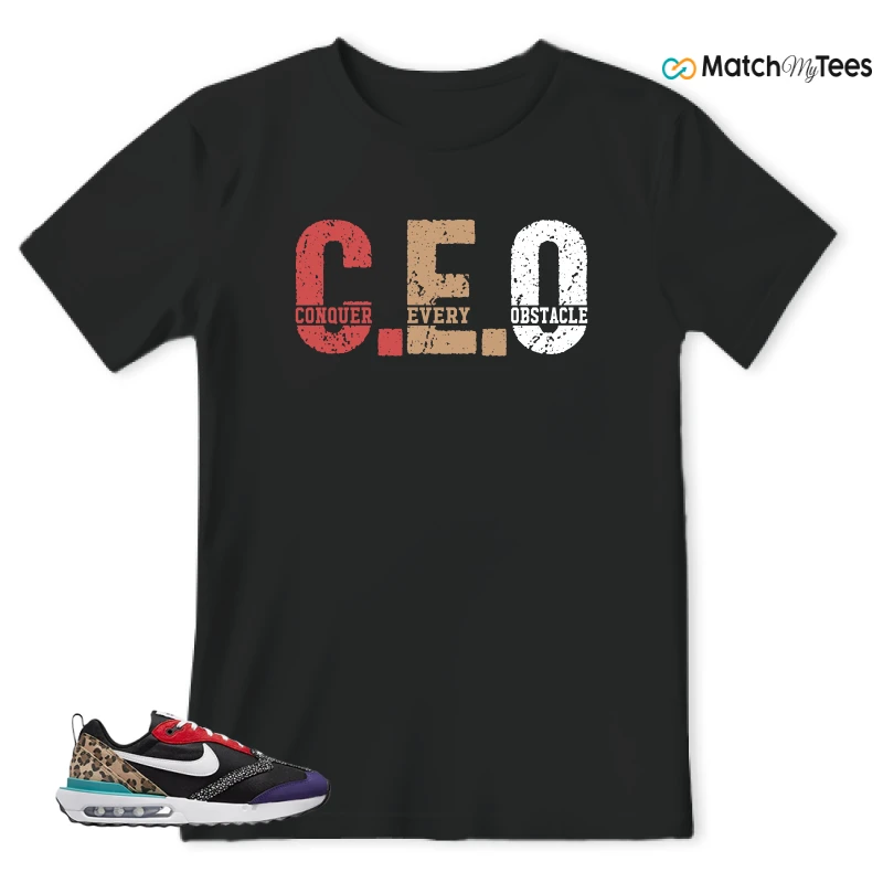 NIKE AIR MAX DAWN SE BLACK SAFARI ANIMAL (WOMEN'S) SNEAKER Matching Tees t-shirt