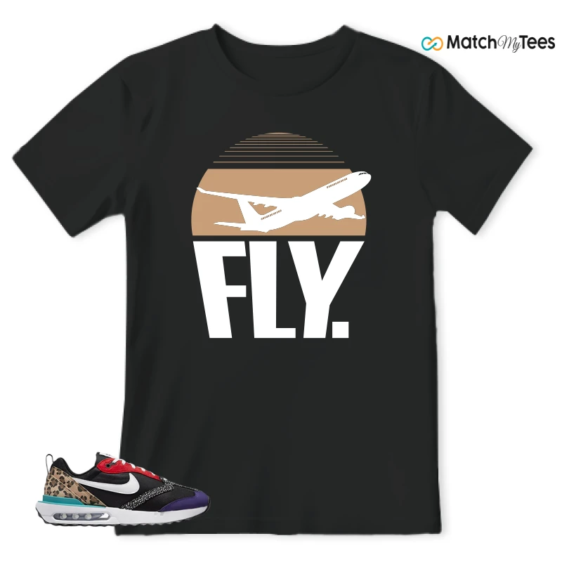 NIKE AIR MAX DAWN SE BLACK SAFARI ANIMAL (WOMEN'S) SNEAKER Matching Tees t-shirt
