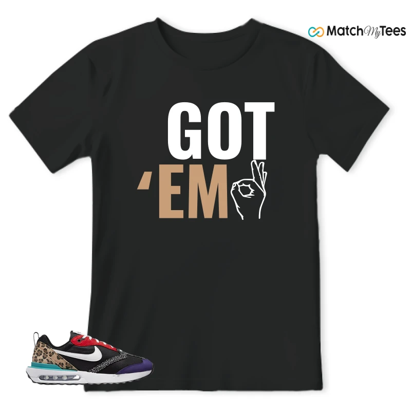 NIKE AIR MAX DAWN SE BLACK SAFARI ANIMAL (WOMEN'S) SNEAKER Matching Tees t-shirt
