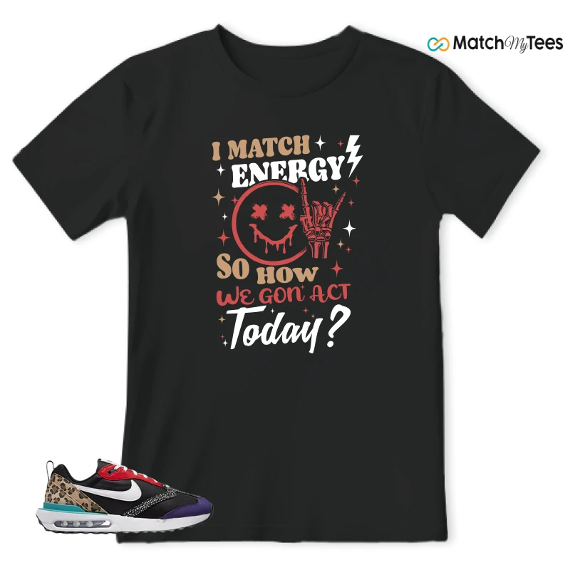 NIKE AIR MAX DAWN SE BLACK SAFARI ANIMAL (WOMEN'S) SNEAKER Matching Tees t-shirt