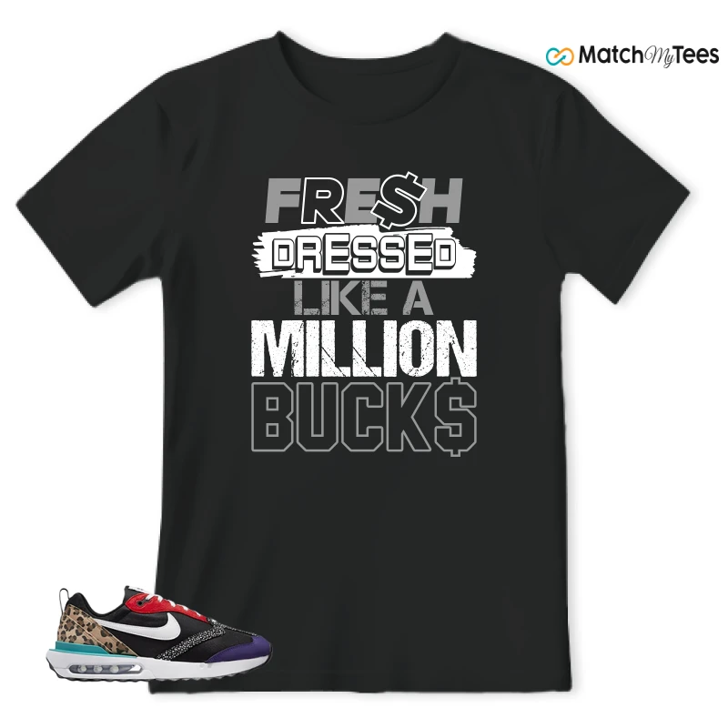 NIKE AIR MAX DAWN SE BLACK SAFARI ANIMAL (WOMEN'S) SNEAKER Matching Tees t-shirt