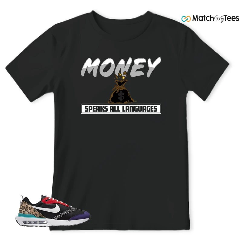 NIKE AIR MAX DAWN SE BLACK SAFARI ANIMAL (WOMEN'S) SNEAKER Matching Tees t-shirt