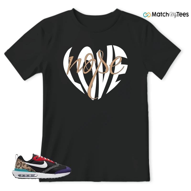 NIKE AIR MAX DAWN SE BLACK SAFARI ANIMAL (WOMEN'S) SNEAKER Matching Tees t-shirt