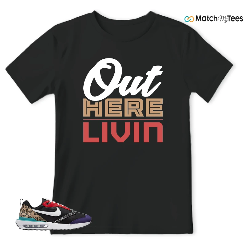 NIKE AIR MAX DAWN SE BLACK SAFARI ANIMAL (WOMEN'S) SNEAKER Matching Tees t-shirt