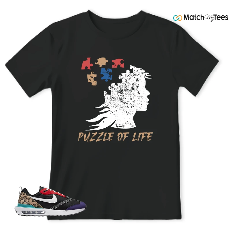 NIKE AIR MAX DAWN SE BLACK SAFARI ANIMAL (WOMEN'S) SNEAKER Matching Tees t-shirt