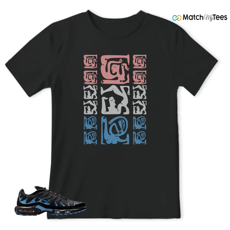 NIKE AIR MAX PLUS BLACK UNIVERSITY BLUE (2022) SNEAKER Matching Tees t-shirt