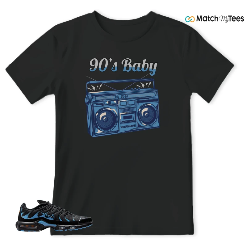NIKE AIR MAX PLUS BLACK UNIVERSITY BLUE (2022) SNEAKER Matching Tees t-shirt