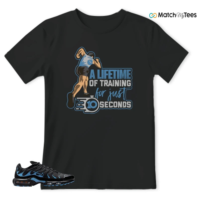 NIKE AIR MAX PLUS BLACK UNIVERSITY BLUE (2022) SNEAKER Matching Tees t-shirt