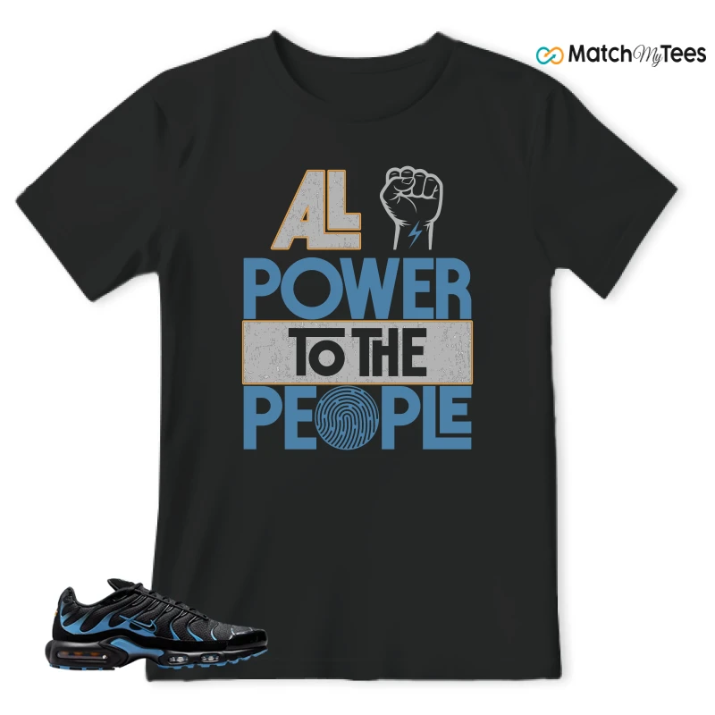 NIKE AIR MAX PLUS BLACK UNIVERSITY BLUE (2022) SNEAKER Matching Tees t-shirt