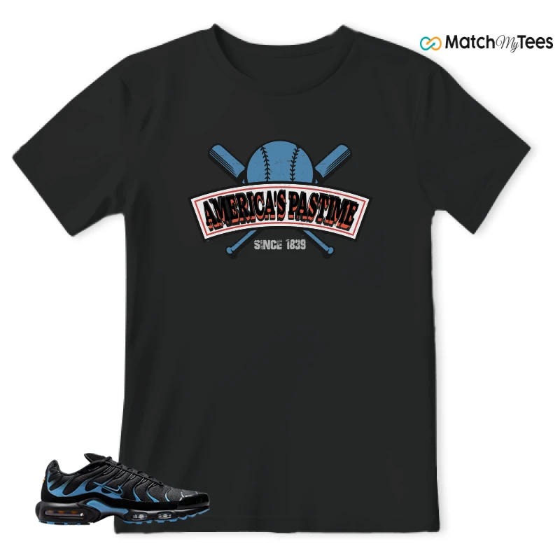 NIKE AIR MAX PLUS BLACK UNIVERSITY BLUE (2022) SNEAKER Matching Tees t-shirt