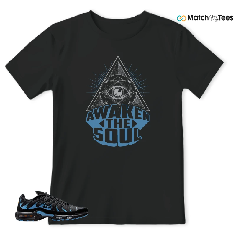 NIKE AIR MAX PLUS BLACK UNIVERSITY BLUE (2022) SNEAKER Matching Tees t-shirt