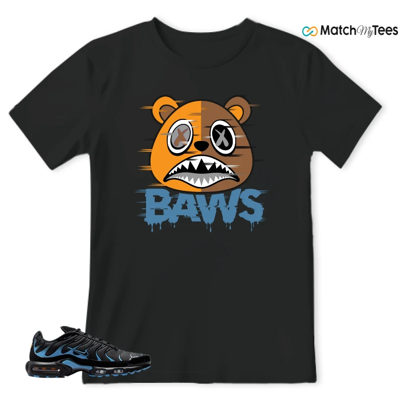 NIKE AIR MAX PLUS BLACK UNIVERSITY BLUE (2022) SNEAKER Matching Tees t-shirt