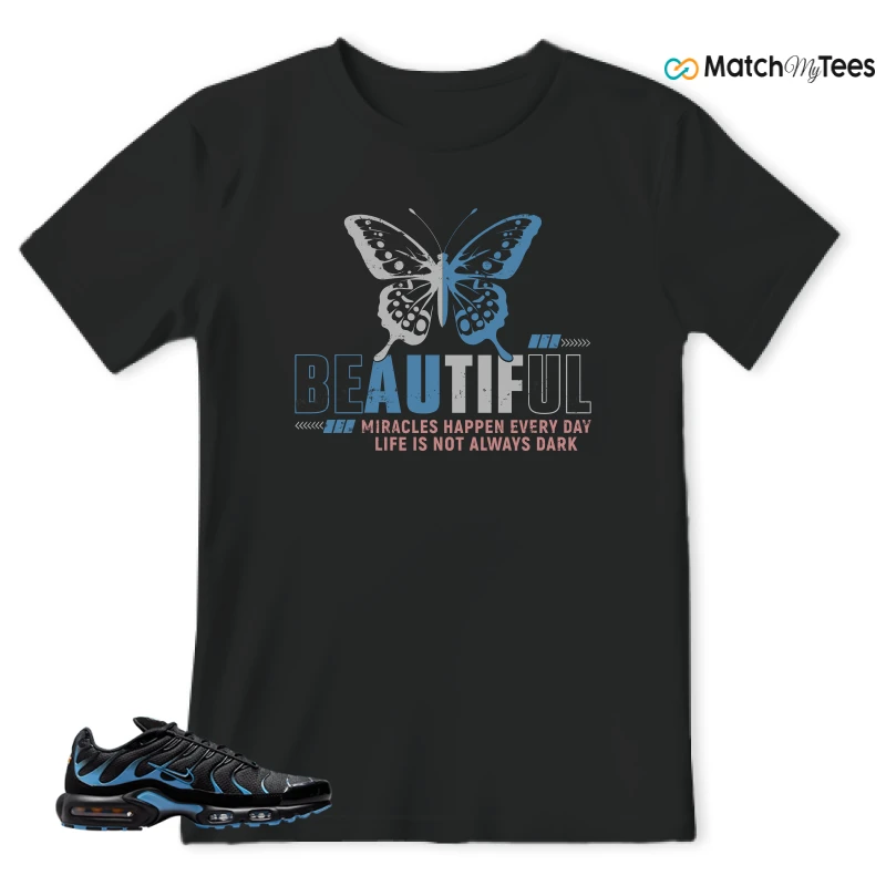 NIKE AIR MAX PLUS BLACK UNIVERSITY BLUE (2022) SNEAKER Matching Tees t-shirt