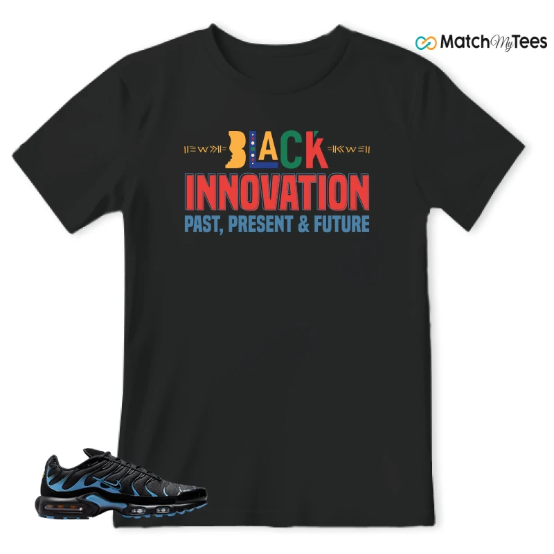 NIKE AIR MAX PLUS BLACK UNIVERSITY BLUE (2022) SNEAKER Matching Tees t-shirt