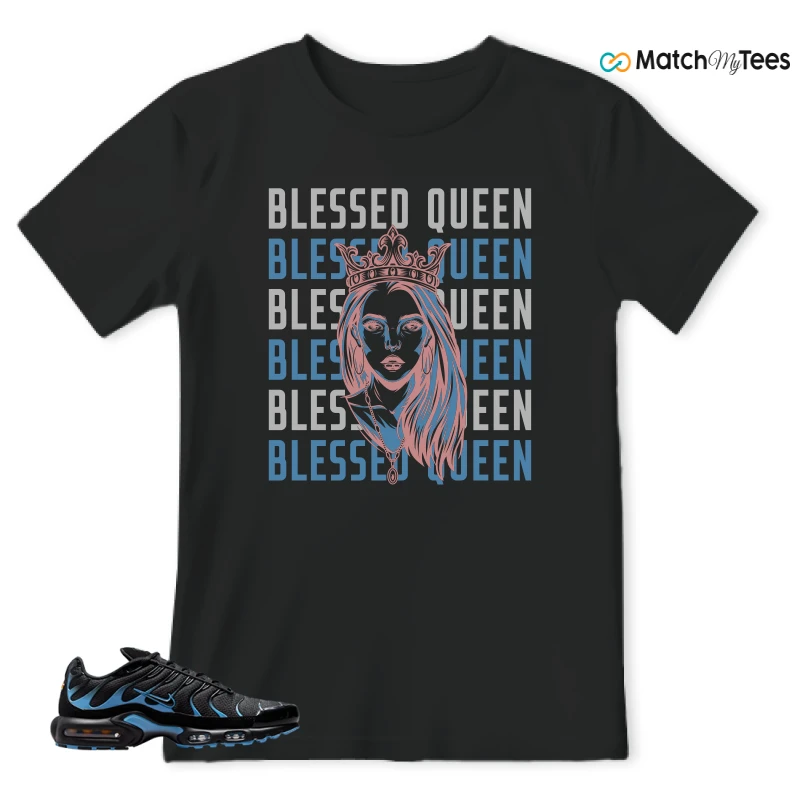 NIKE AIR MAX PLUS BLACK UNIVERSITY BLUE (2022) SNEAKER Matching Tees t-shirt