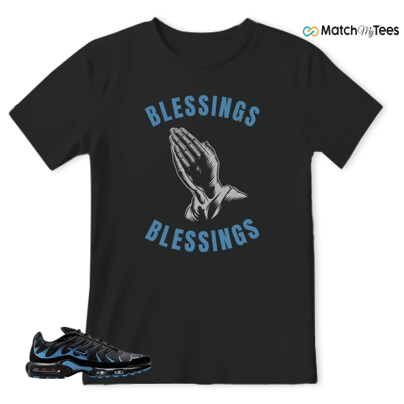 NIKE AIR MAX PLUS BLACK UNIVERSITY BLUE (2022) SNEAKER Matching Tees t-shirt