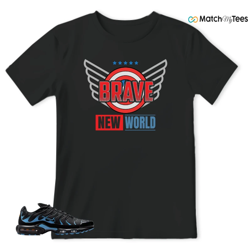 NIKE AIR MAX PLUS BLACK UNIVERSITY BLUE (2022) SNEAKER Matching Tees t-shirt