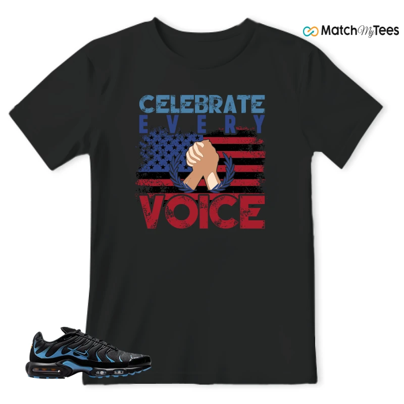 NIKE AIR MAX PLUS BLACK UNIVERSITY BLUE (2022) SNEAKER Matching Tees t-shirt