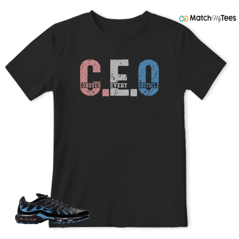 NIKE AIR MAX PLUS BLACK UNIVERSITY BLUE (2022) SNEAKER Matching Tees t-shirt