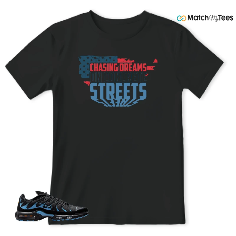 NIKE AIR MAX PLUS BLACK UNIVERSITY BLUE (2022) SNEAKER Matching Tees t-shirt
