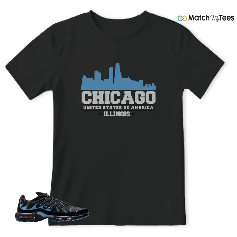 NIKE AIR MAX PLUS BLACK UNIVERSITY BLUE (2022) SNEAKER Matching Tees t-shirt