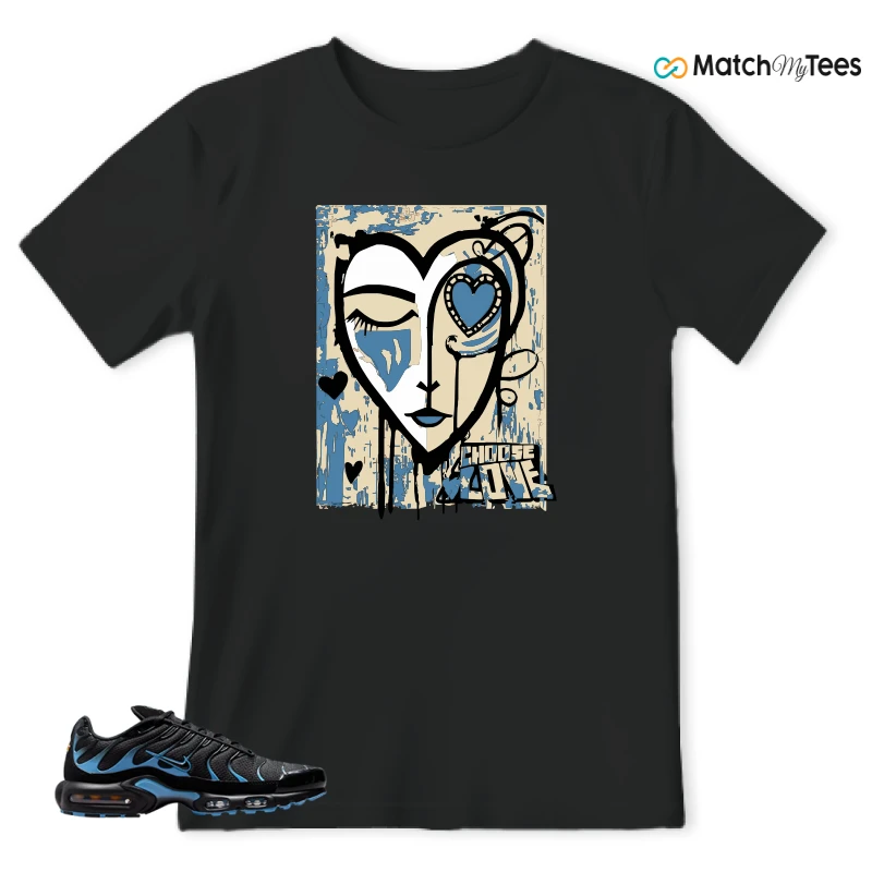NIKE AIR MAX PLUS BLACK UNIVERSITY BLUE (2022) SNEAKER Matching Tees t-shirt