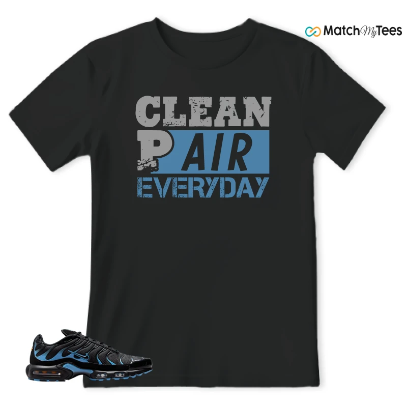 NIKE AIR MAX PLUS BLACK UNIVERSITY BLUE (2022) SNEAKER Matching Tees t-shirt